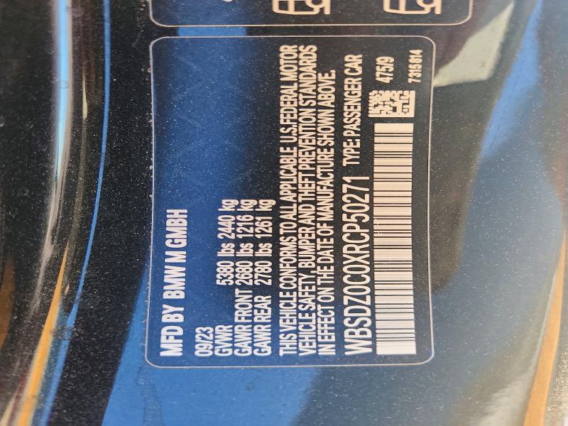 66069556 :رقم المزاد ، WBSDZ0C0XRCP50271 vin ، 2024 Bmw M8 مزاد بيع