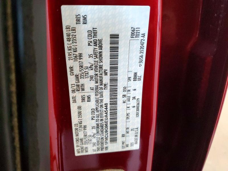 2014 Ford Escape მანქანა იყიდება აუქციონზე, vin: 1FMCU9G96EUA45448, აუქციონის ნომერი: 68738916