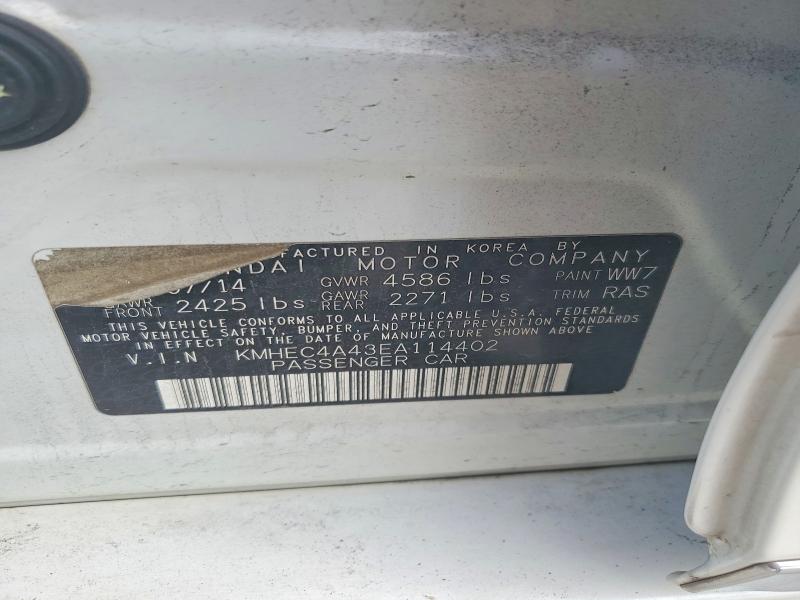 Продажа на аукционе авто 2014 Hyundai Sonata, vin: KMHEC4A43EA114402, номер лота: 69176626