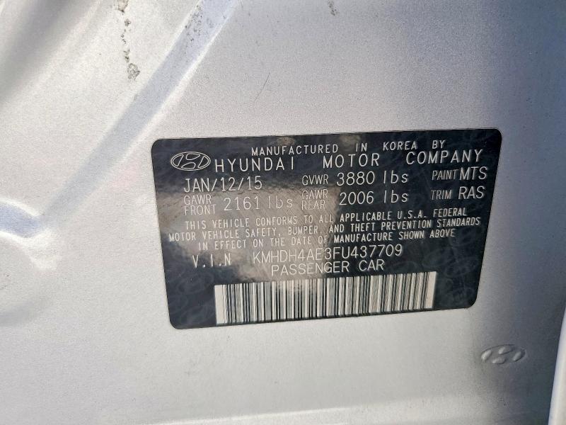Продажа на аукционе авто 2015 Hyundai Elantra, vin: KMHDH4AE3FU437709, номер лота: 68628726