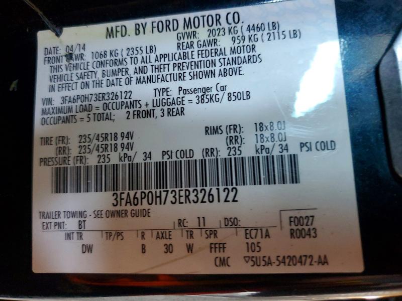 Продаж на аукціоні авто 2014 Ford Fusion, vin: 3FA6P0H73ER326122, номер лоту: 69569076