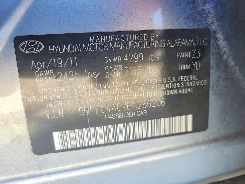 68629506 :رقم المزاد ، 5NPEC4AC7BH286206 vin ، 2011 Hyundai Sonata مزاد بيع