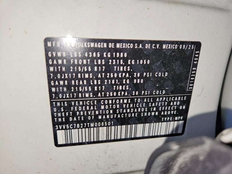 Продаж на аукціоні авто 2026 Volkswagen Taos, vin: 3VV5C7B27TM006501, номер лоту: 70476776