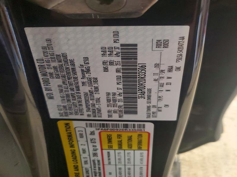 68928046 :رقم المزاد ، 3FA6P0D92DR335061 vin ، 2013 Ford Fusion مزاد بيع
