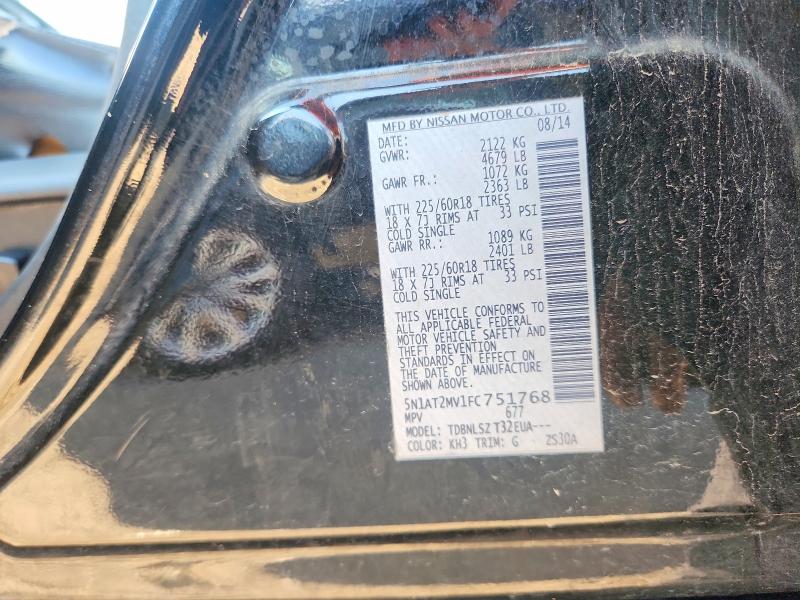 Aukcja sprzedaży 2015 Nissan Rogue, vin: 5N1AT2MV1FC751768, numer aukcji: 70107016