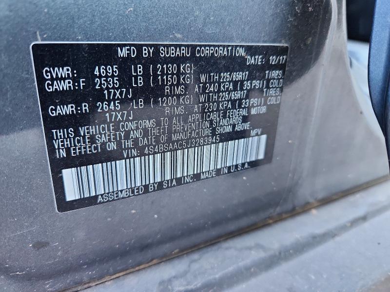 Продажа на аукционе авто 2018 Subaru Outback, vin: 4S4BSAAC5J3283945, номер лота: 68346276
