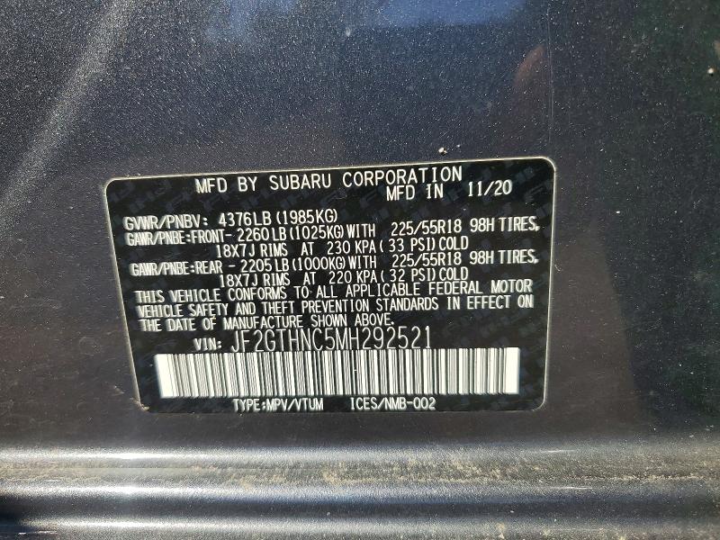 Продажа на аукционе авто 2021 Subaru Crosstrek, vin: JF2GTHNC5MH292521, номер лота: 69136216