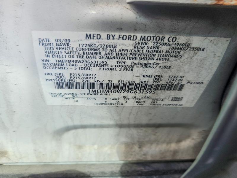 Aukcja sprzedaży 2009 Mercury Sable, vin: 1MEHM40W29G631595, numer aukcji: 68274636