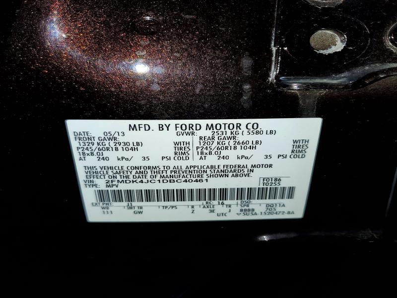 Auction sale of the 2013 Ford Edge, vin: 2FMDK4JC1DBC40461, lot number: 68404756