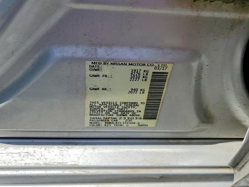 69619216 :رقم المزاد ، 1N4AL3AP5HC233039 vin ، 2017 Nissan Altima مزاد بيع