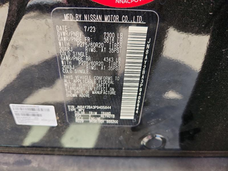 69346626 :رقم المزاد ، JN8AY2BA3P9405844 vin ، 2023 Nissan Armada مزاد بيع