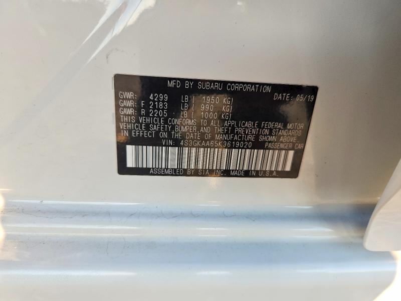 Aukcja sprzedaży 2019 Subaru Impreza, vin: 4S3GKAA65K3619020, numer aukcji: 69119536