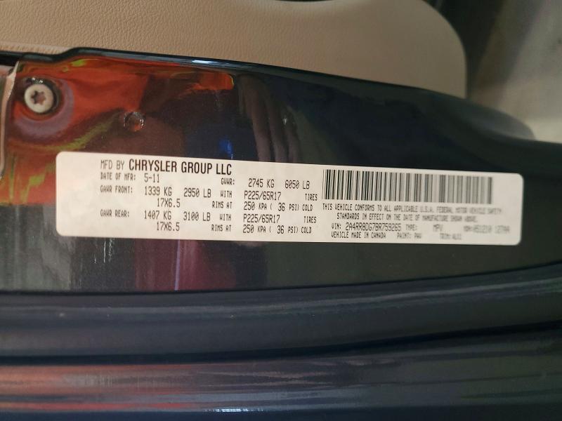 68574906 :رقم المزاد ، 2A4RR8DG7BR759265 vin ، 2011 Chrysler Town & Country مزاد بيع