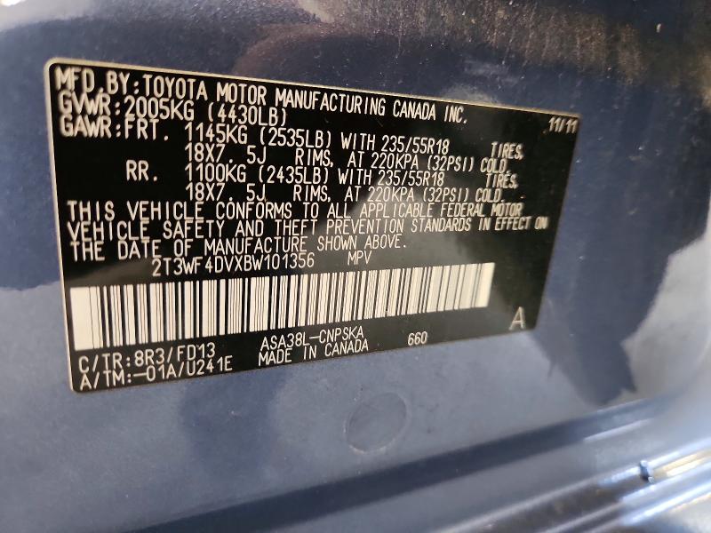 Продаж на аукціоні авто 2011 Toyota Rav4, vin: 2T3WF4DVXBW101356, номер лоту: 67979626