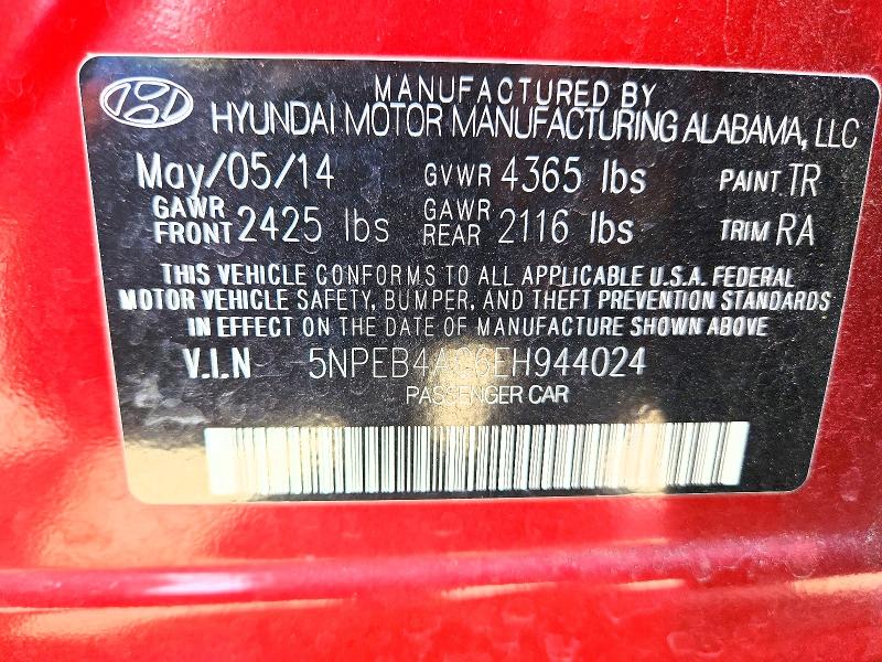 Продаж на аукціоні авто 2014 Hyundai Sonata, vin: 5NPEB4AC6EH944024, номер лоту: 69824206