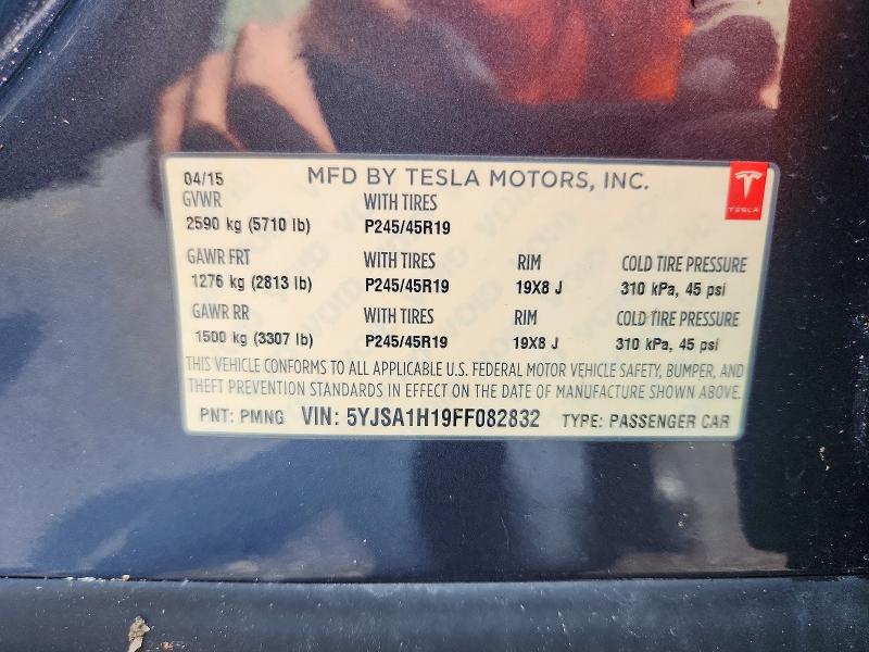 Продаж на аукціоні авто 2015 Tesla Model S, vin: 5YJSA1H19FF082832, номер лоту: 68074386