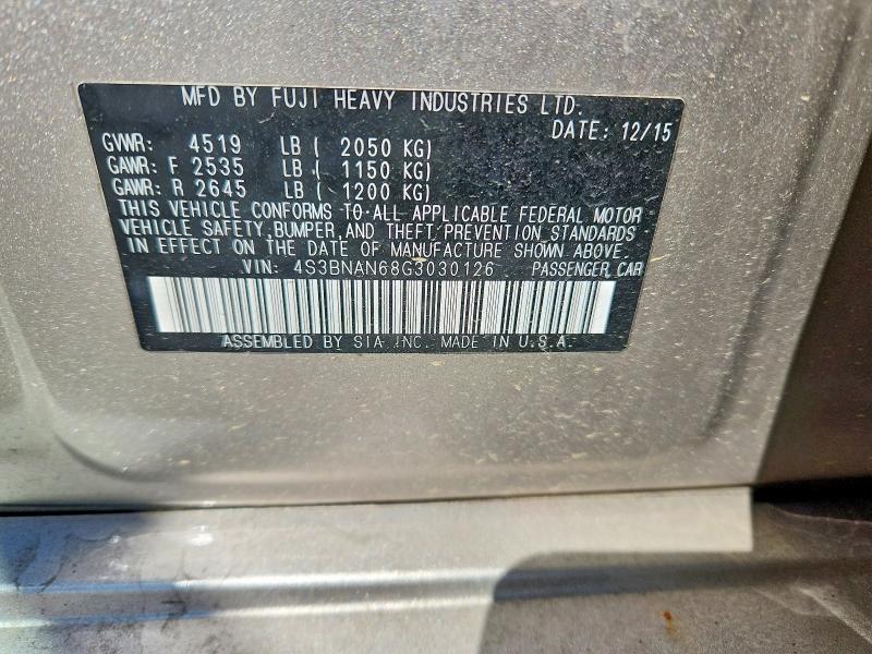 Продаж на аукціоні авто 2016 Subaru Legacy, vin: 4S3BNAN68G3030126, номер лоту: 70466226