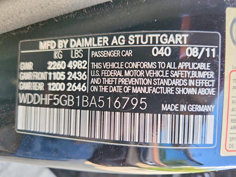 Продажа на аукционе авто 2011 Mercedes-benz E, vin: WDDHF5GB1BA516795, номер лота: 68261026