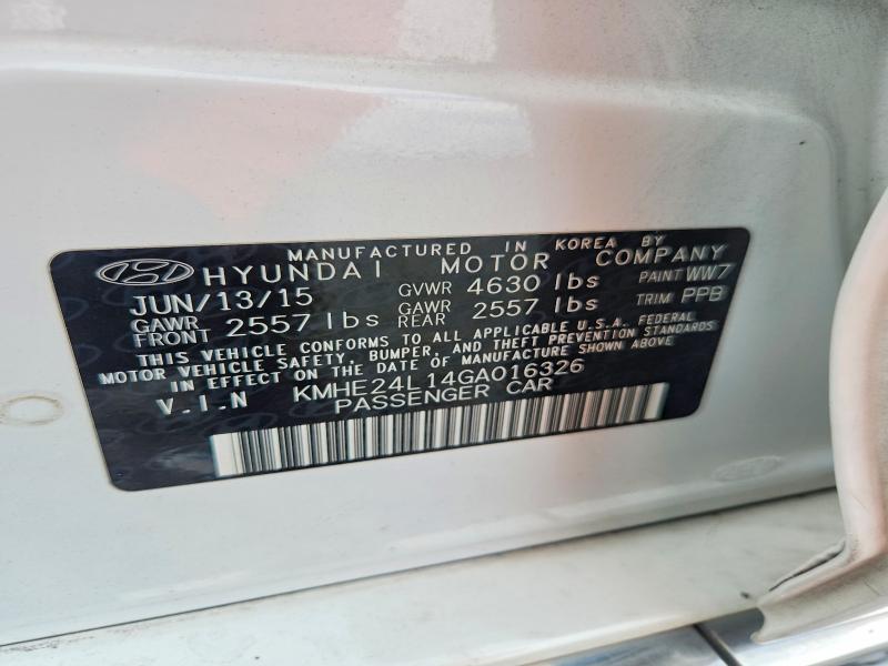 Продаж на аукціоні авто 2016 Hyundai Sonata Hybrid, vin: KMHE24L14GA016326, номер лоту: 68368906