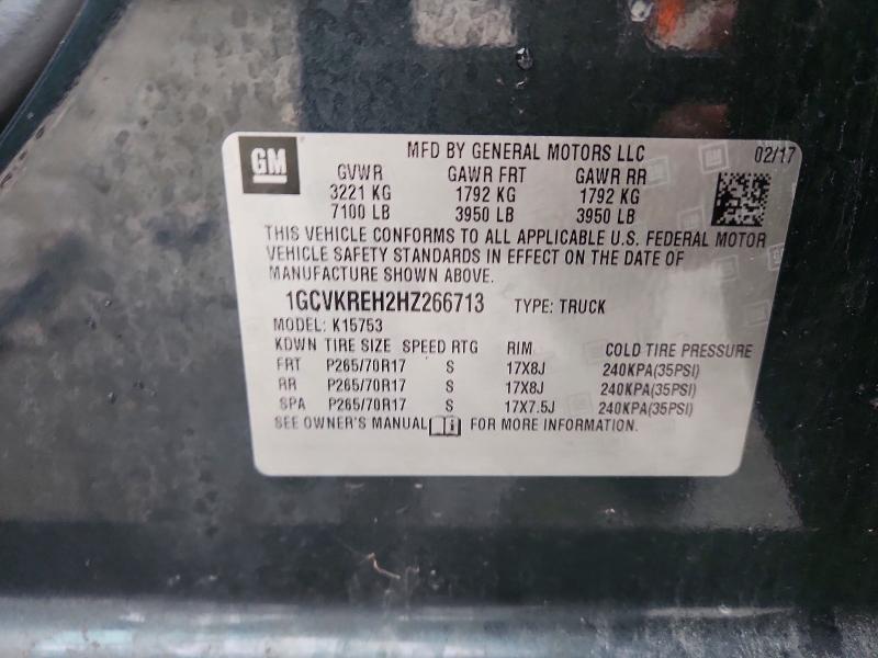 68568506 :رقم المزاد ، 1GCVKREH2HZ266713 vin ، 2017 Chevrolet Silverado مزاد بيع