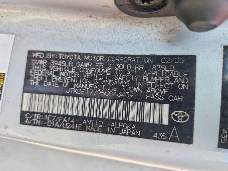Aukcja sprzedaży 2005 Scion Tc, vin: JTKDE177950043439, numer aukcji: 68579286