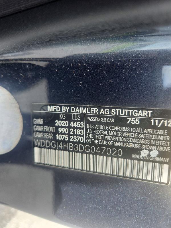 69439786 :رقم المزاد ، WDDGJ4HB3DG047020 vin ، 2013 Mercedes-benz C مزاد بيع