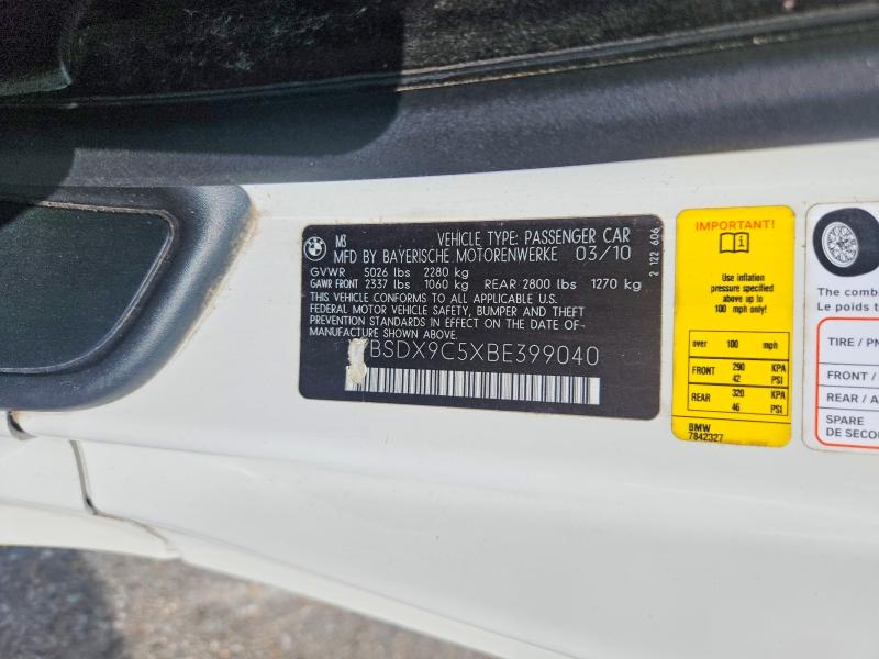 Продажа на аукционе авто 2011 Bmw M3, vin: WBSDX9C5XBE399040, номер лота: 69791776