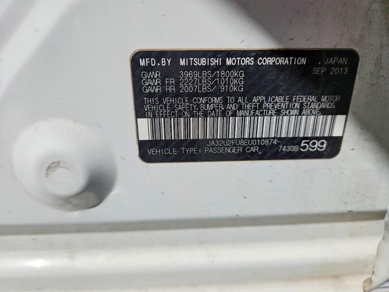67496156 :رقم المزاد ، JA32U2FU8EU010874 vin ، 2014 Mitsubishi Lancer مزاد بيع