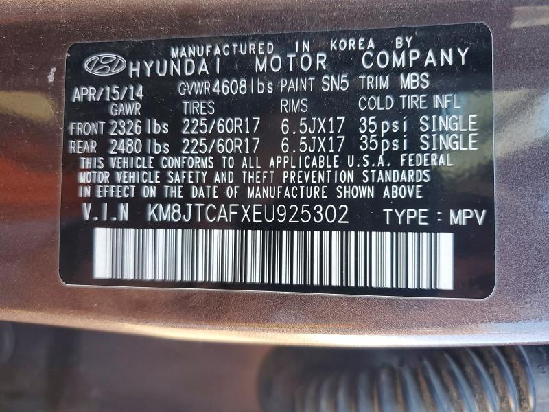 Продаж на аукціоні авто 2014 Hyundai Tucson, vin: KM8JTCAFXEU925302, номер лоту: 68233826