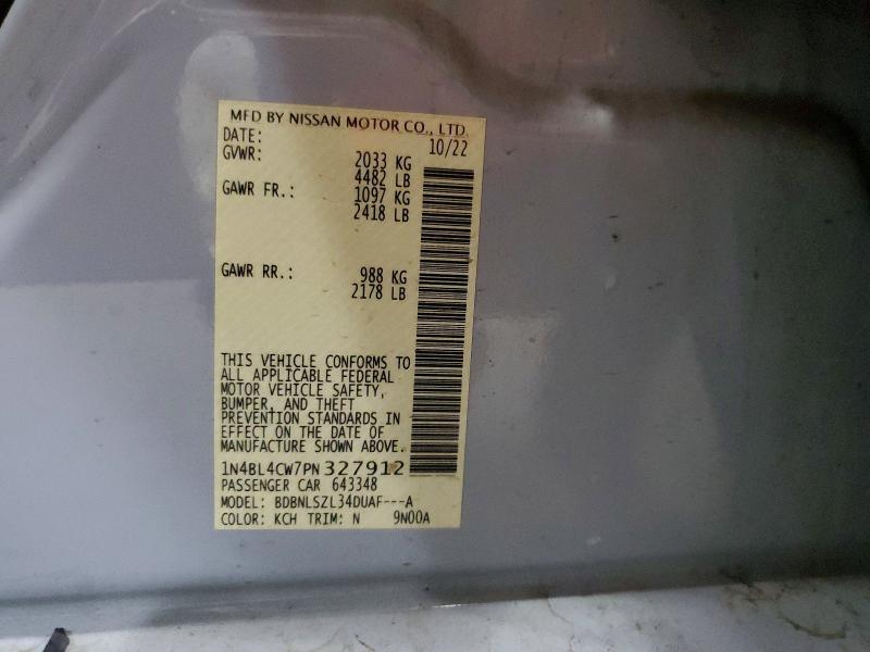 Продажа на аукционе авто 2023 Nissan Altima, vin: 1N4BL4CW7PN327912, номер лота: 69678696