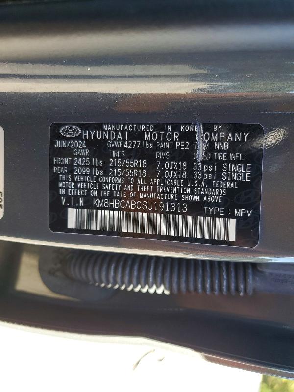 2025 Hyundai Kona მანქანა იყიდება აუქციონზე, vin: KM8HBCAB0SU191313, აუქციონის ნომერი: 70033206