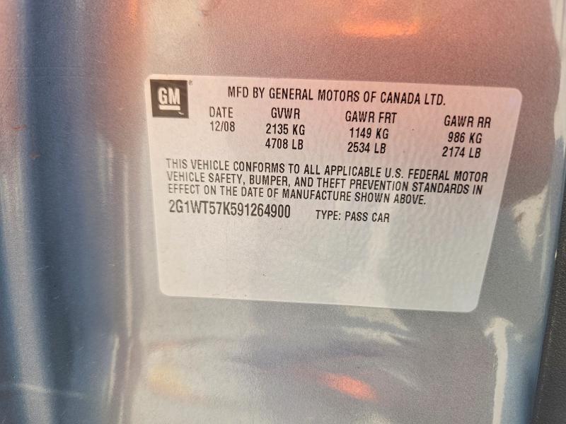 68824446 :رقم المزاد ، 2G1WT57K591264900 vin ، 2009 Chevrolet Impala مزاد بيع
