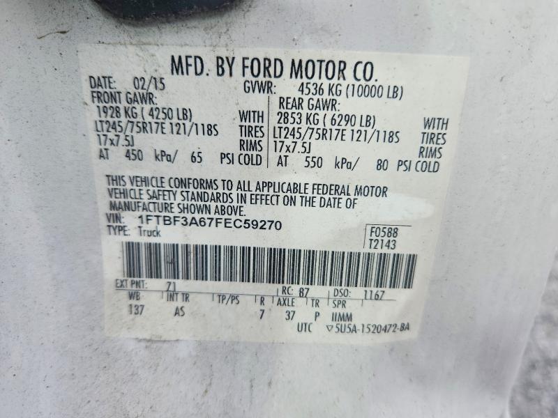 Продаж на аукціоні авто 2015 Ford F350, vin: 1FTBF3A67FEC59270, номер лоту: 68363656
