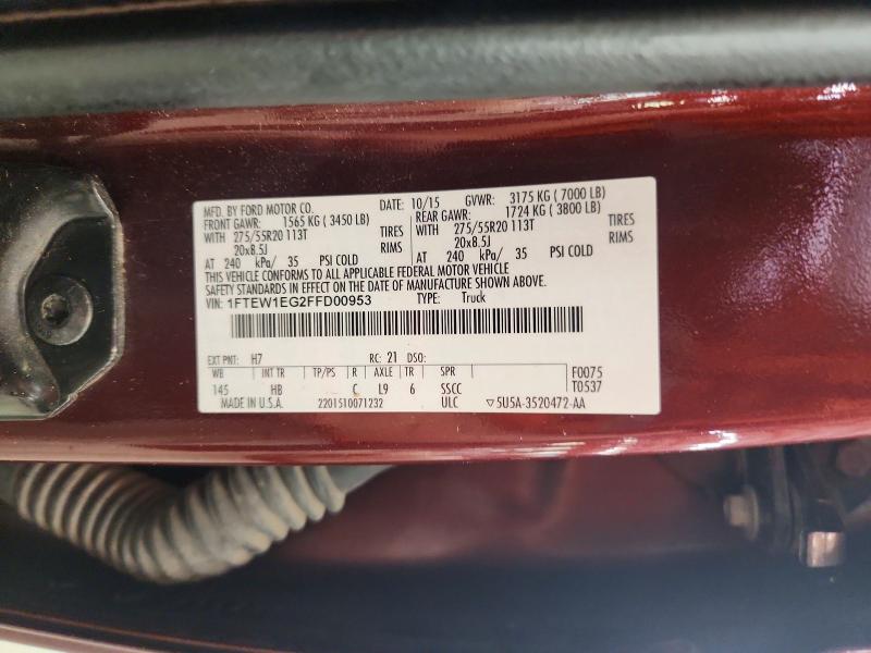 Aukcja sprzedaży 2015 Ford F150, vin: 1FTEW1EG2FFD00953, numer aukcji: 70108096