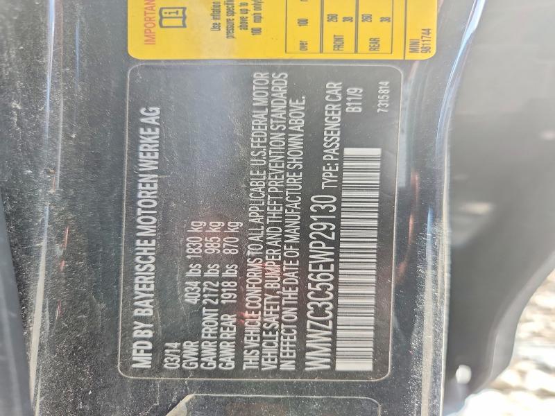 2014 Mini Cooper მანქანა იყიდება აუქციონზე, vin: WMWZC3C56EWP29130, აუქციონის ნომერი: 68683016