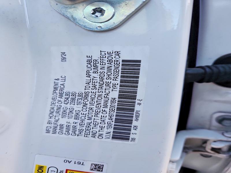 2025 Honda Civic მანქანა იყიდება აუქციონზე, vin: 19XFL4H97SE001894, აუქციონის ნომერი: 70450106