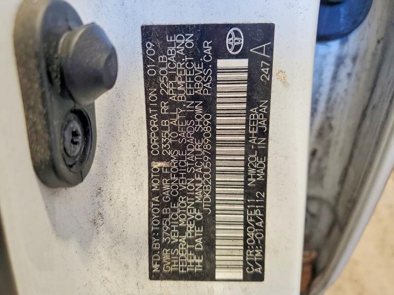 Aukcja sprzedaży 2009 Toyota Prius, vin: JTDKB20U597890890, numer aukcji: 70297256