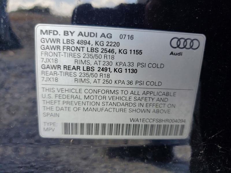 Aukcja sprzedaży 2017 Audi Q3, vin: WA1ECCFS8HR004094, numer aukcji: 69370976