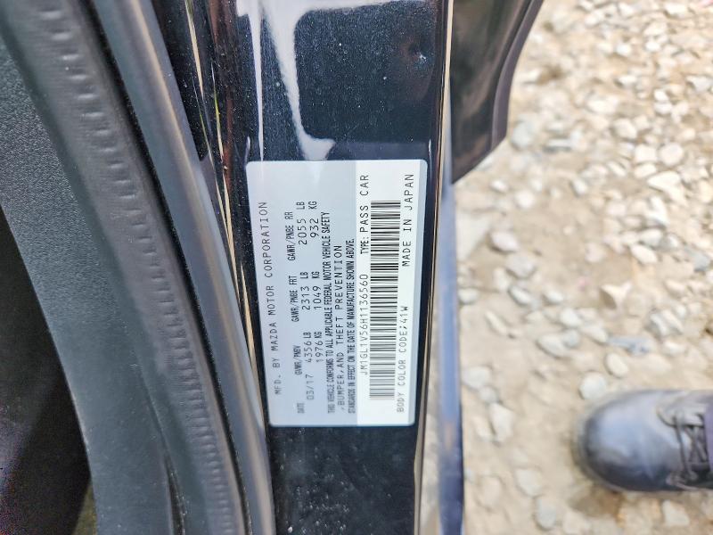 2017 Mazda 6 მანქანა იყიდება აუქციონზე, vin: JM1GL1V56H1136560, აუქციონის ნომერი: 69530796
