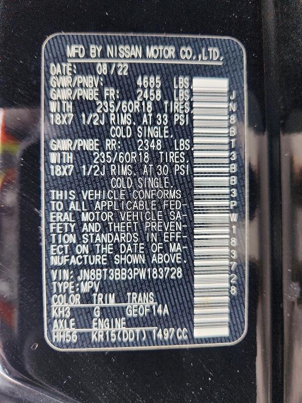 2023 Nissan Rogue მანქანა იყიდება აუქციონზე, vin: JN8BT3BB3PW183728, აუქციონის ნომერი: 67540696