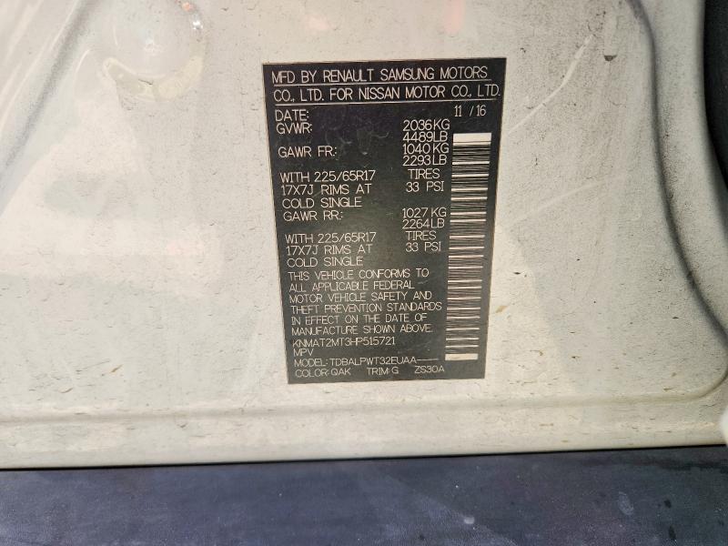 2017 Nissan Rogue მანქანა იყიდება აუქციონზე, vin: KNMAT2MT3HP515721, აუქციონის ნომერი: 68034316