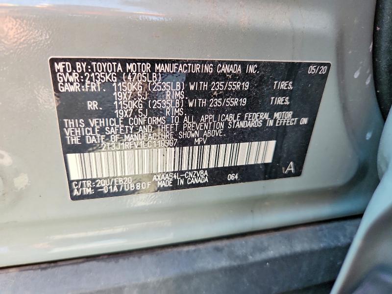 Продажа на аукционе авто 2020 Toyota Rav4, vin: 2T3J1RFV1LC110307, номер лота: 67525836