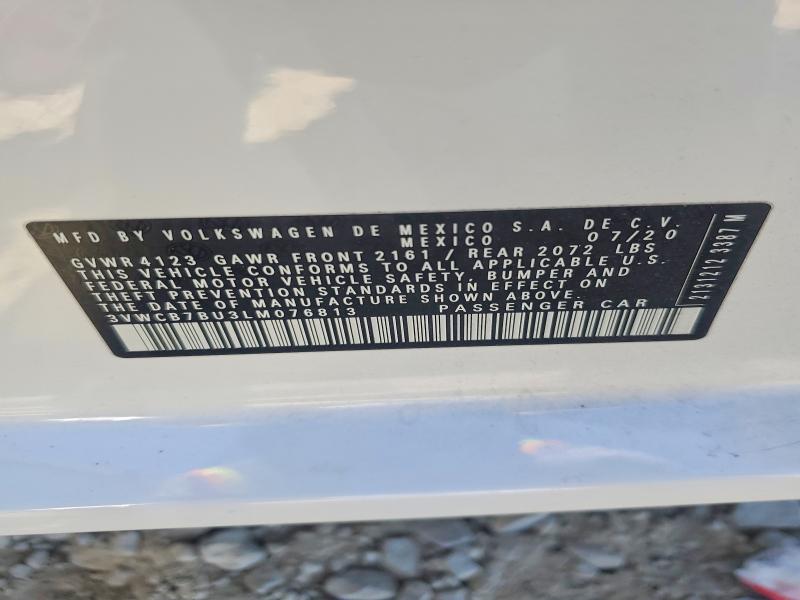 70183376 :رقم المزاد ، 3VWCB7BU3LM076813 vin ، 2020 Volkswagen Jetta مزاد بيع