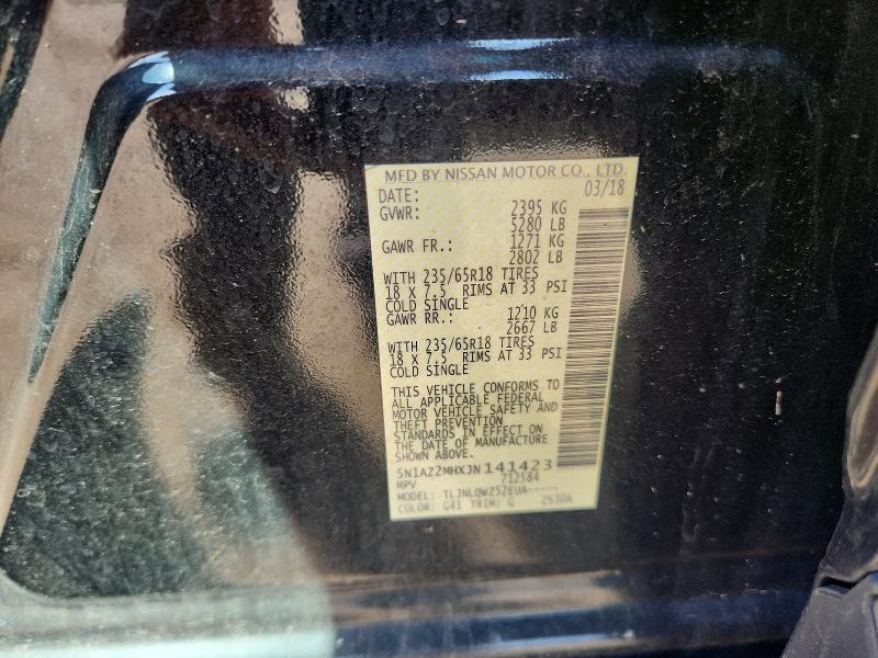 Aukcja sprzedaży 2018 Nissan Murano, vin: 5N1AZ2MHXJN141423, numer aukcji: 67521576