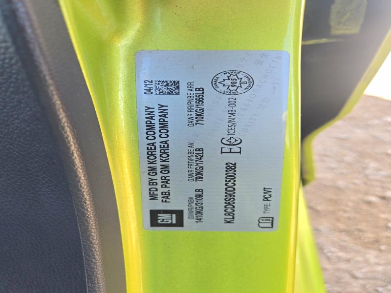 Продажа на аукционе авто 2013 Chevrolet Spark, vin: KL8CD6S90DC500382, номер лота: 68238426