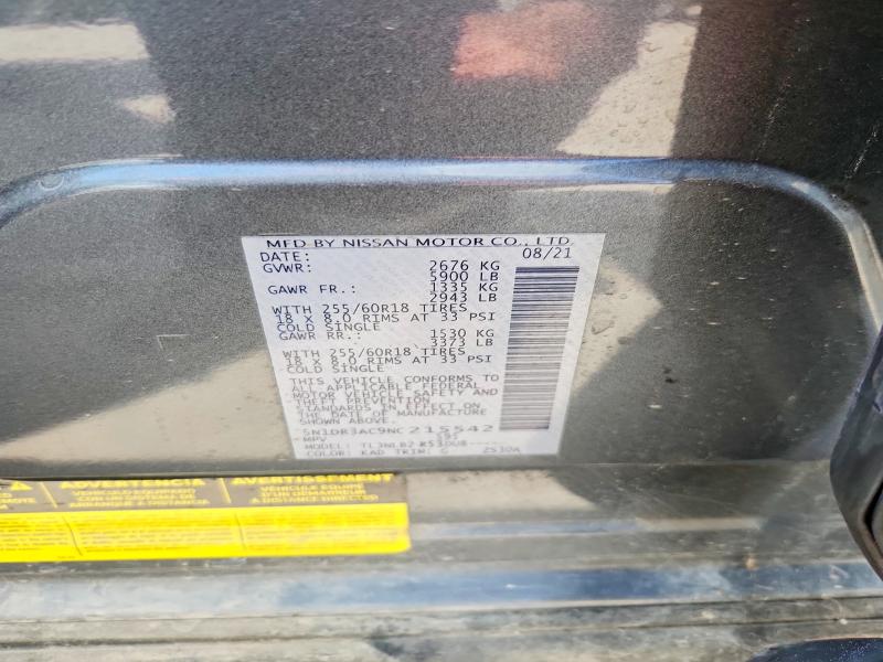 Aukcja sprzedaży 2022 Nissan Pathfinder, vin: 5N1DR3AC9NC215542, numer aukcji: 67472746