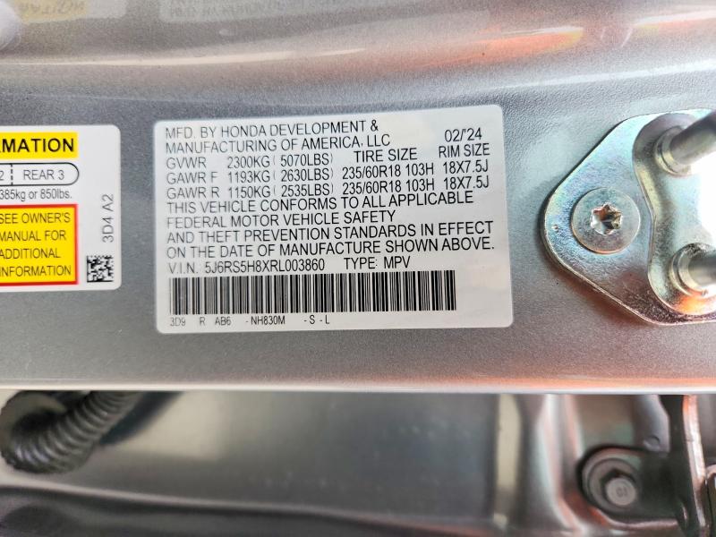 Продаж на аукціоні авто 2024 Honda Cr-v, vin: 5J6RS5H8XRL003860, номер лоту: 68596076