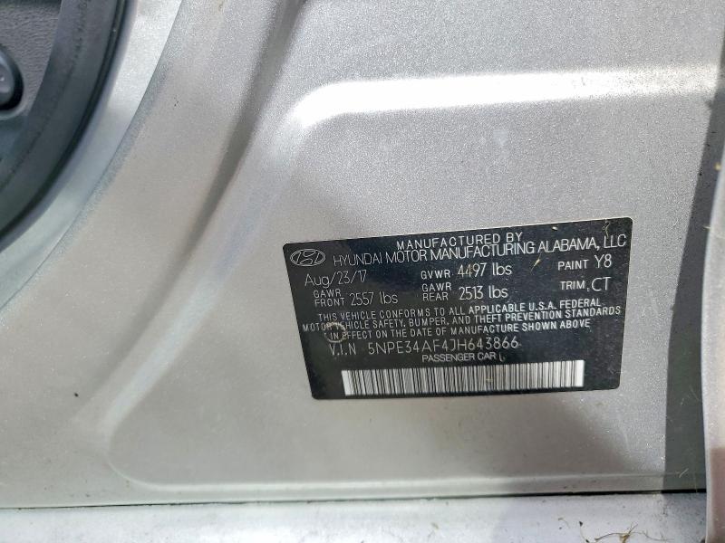 Продаж на аукціоні авто 2018 Hyundai Sonata, vin: 5NPE34AF4JH643866, номер лоту: 71001006