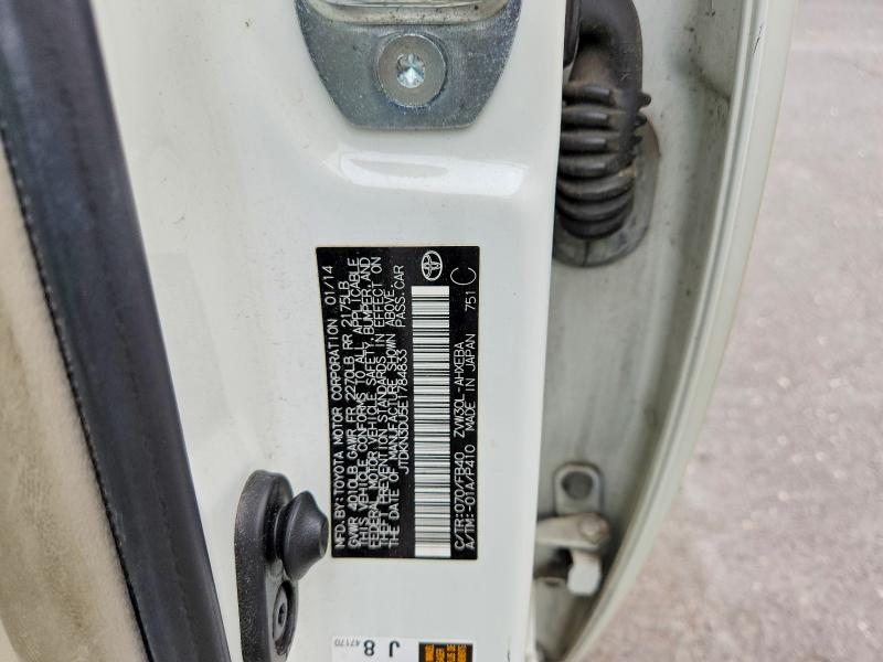 70542406 :رقم المزاد ، JTDKN3DU5E1784833 vin ، 2014 Toyota Prius مزاد بيع