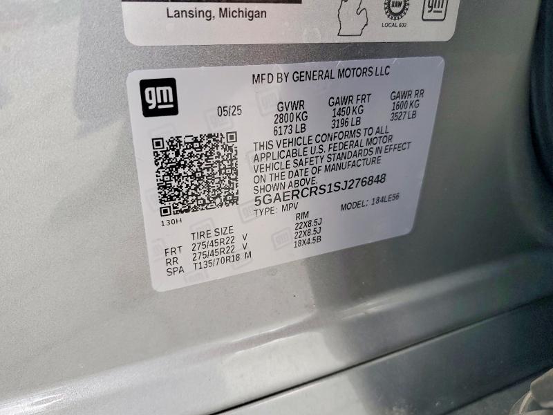 68041496 :رقم المزاد ، 5GAERCRS1SJ276848 vin ، 2025 Buick Enclave مزاد بيع